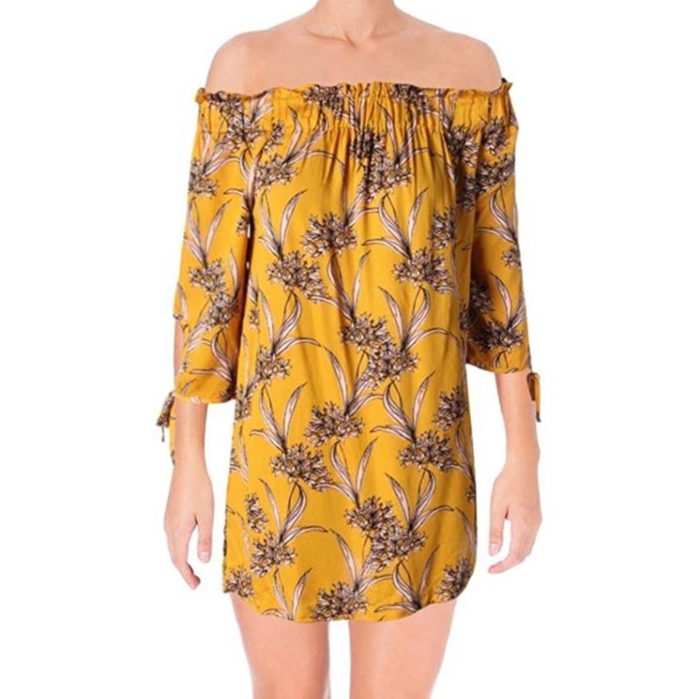 MINKPINK Women's Sri Lanka Floral Print Off Shoulder Dress